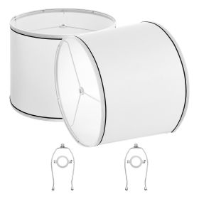 Lamp Shade 2 Set 11 x 13 x 10 in Lampshade with Harp and Spider Fitter (White)