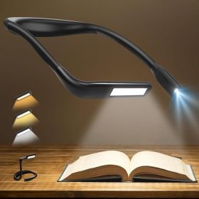 Neck Reading Light Book Lovers Gifts, Rechargeable 2000mAh 10-80Hrs Eye-friendly Wide Lamp Book Light