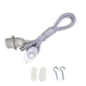 Pendant Light Kit with Dimmer Switch 15 Feet Hanging Lamp Cord Set Plug in Edison Light Bulb Socket Rope for E26 E27 DIY Swag Light Fixtures (1 P