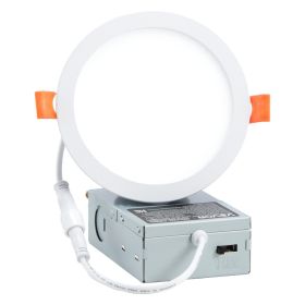 12 Pack 6 Inch LED Recessed Ceiling Light, 5CCT, Canless Wafer Downlight with Junction Box, 2700K/3000K/3500K/4000K/5000K Selectable