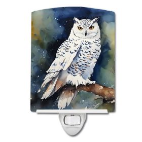 NEW Snowy Owl Ceramic Night Light Compact, UL-Certified, Ideal for Bedroom, Bathroom, Nursery, Hallway, Kitchen, 6x4x3, Multicolor