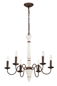 Retro White And Rust Color Chandelier With Light Fixture 6 Light E12 NO Include Bulb Pendant Light Fixtures For Dining Room, Lobby, Kitchen, Bedr (Option: Retro White)