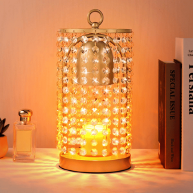 Modern Bedroom Home Candle Wax Melting Lamp With Timer Dimmer (Color: Gold)