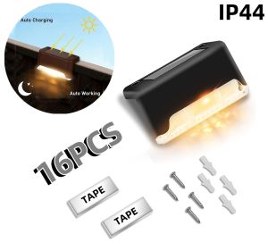 16/32PCS solar outdoor light, spring camping outdoor light, outdoor LED step light, solar charging, suitable for balconies, terraces, stairs, fen (Color: warm colour)