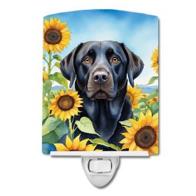 NEW Labrador Retriever in Sunflowers Ceramic Night Light Compact, UL-Certified, Ideal for Bedroom, Bathroom, Nursery, Hallway, Kitchen, 6x4x3 (Default: Default)