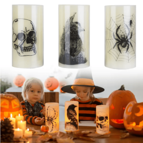 3 Pack Halloween Flameless Candle Lamp (Option: Style1)